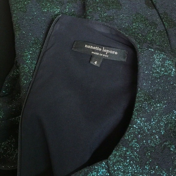 Nanette Lepore Dress Jacquard Dress Teal Green Blu - Picture 8 of 8